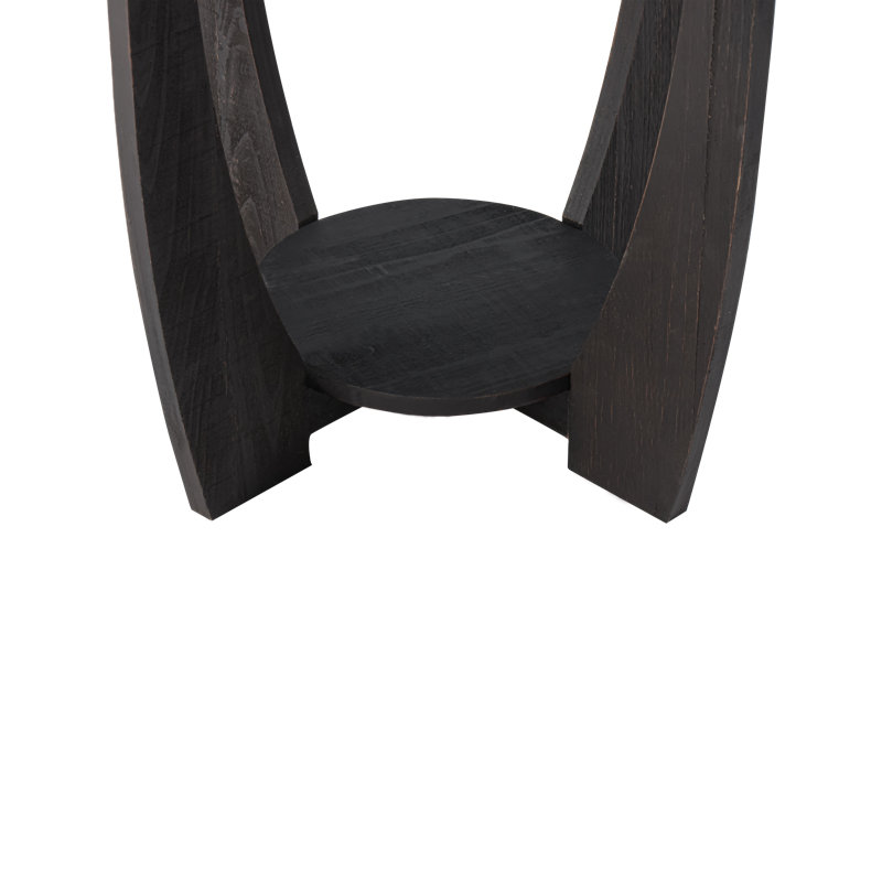 Gracie Oaks Arch Farmhouse End Table with Storage Shelf, French Country